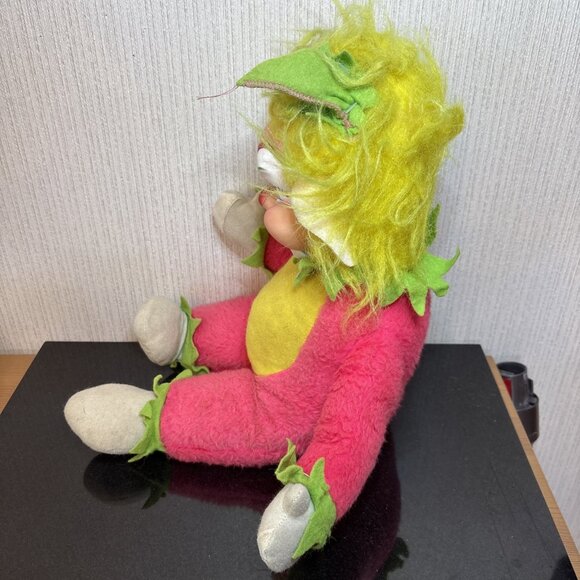 Vtg Rushton Rubber Face Clown Doll 70s Neon Hair Soft Body Happy Clapping Elf - Picture 10 of 14